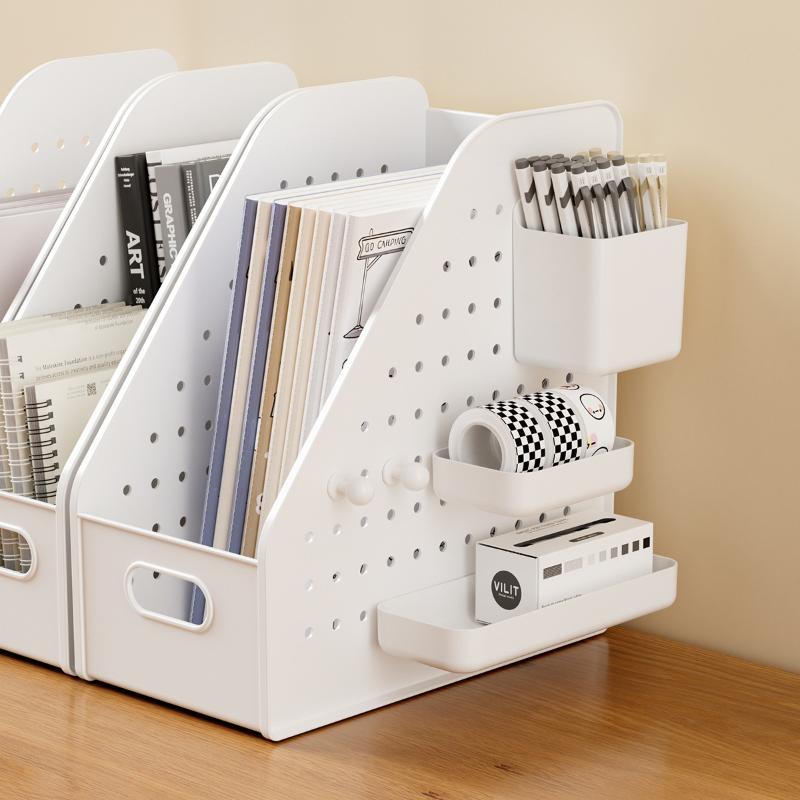 Binding Machine Comb - 取り外し可能な収納ボックス付きデスクファイルオーガナイザー、オフィス用品用穴あきボードデザイン